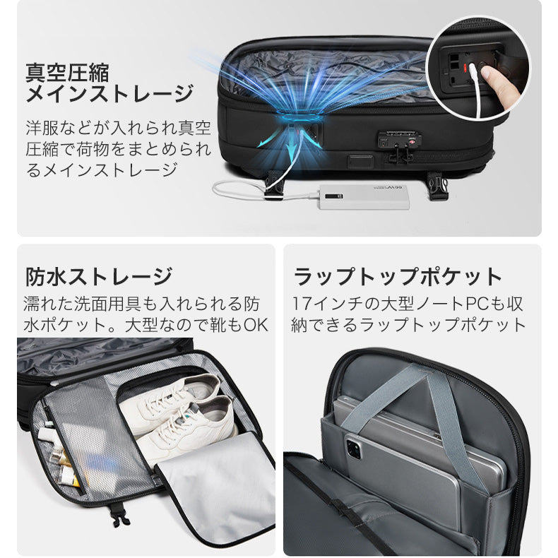 AiRLess 真空圧縮機能内蔵バックパック | bp0002