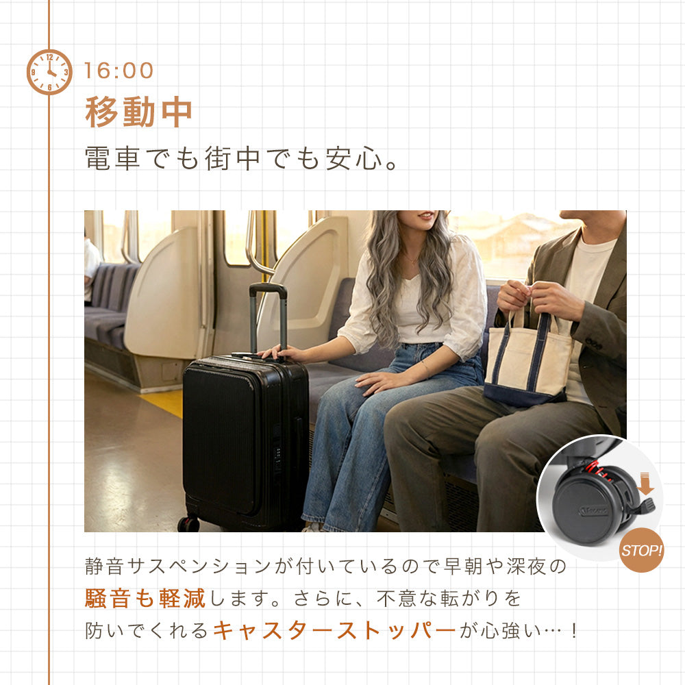 太陽堂光機 BEAUTY SUPER 豪華セット フード ケース付 公式】プロエボ フロントオープン スーツケース Sサイズ 34L 機内