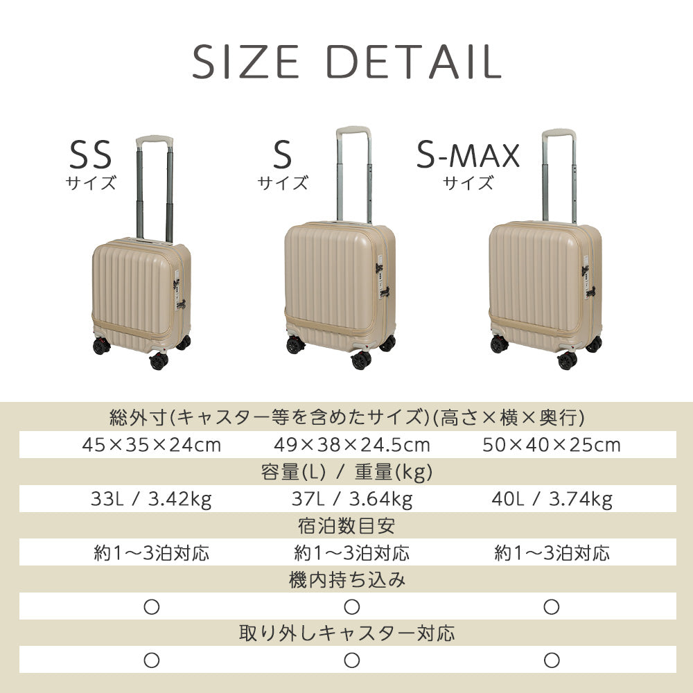 【outlets】フロントオープン S-MAXサイズ(2～4泊対応) | 10006S