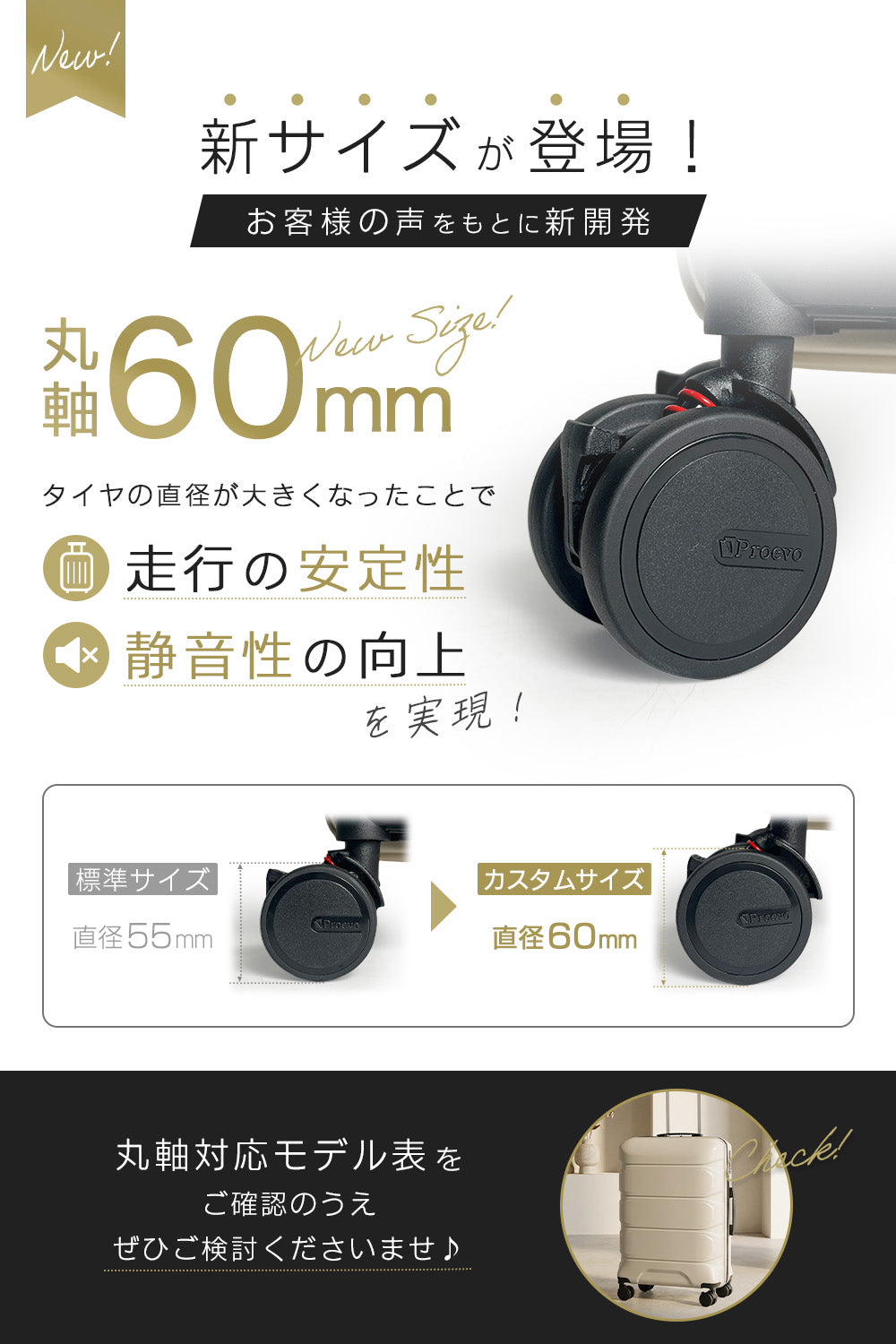 【丸軸】Proevo EASY CASTER (交換用キャスター) | ec001/ec004