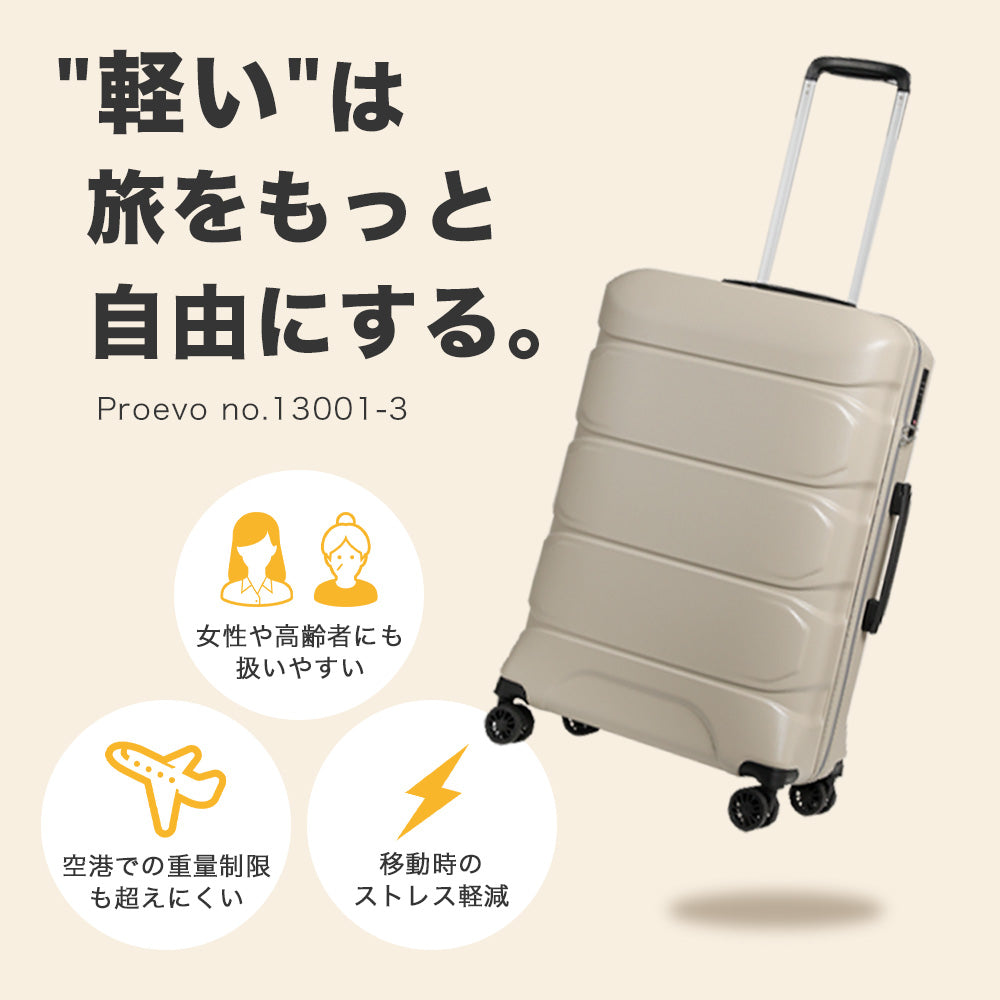 【公式ショップ限定早期予約特典あり！】超軽量ファスナーキャリー Mサイズ(3～5泊対応) | 13002S-W