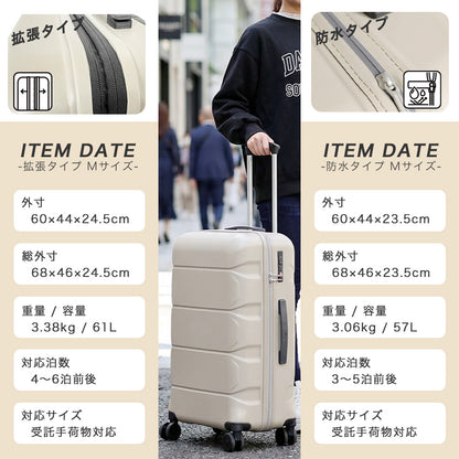 【公式ショップ限定早期予約特典あり！】超軽量ファスナーキャリー Mサイズ(3～5泊対応) | 13002S-W