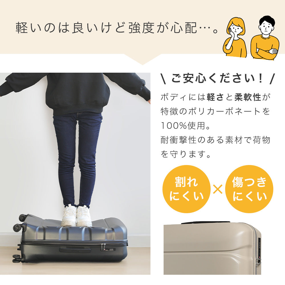 【公式ショップ限定早期予約特典あり！】超軽量ファスナーキャリー Mサイズ(3～5泊対応) | 13002S-W