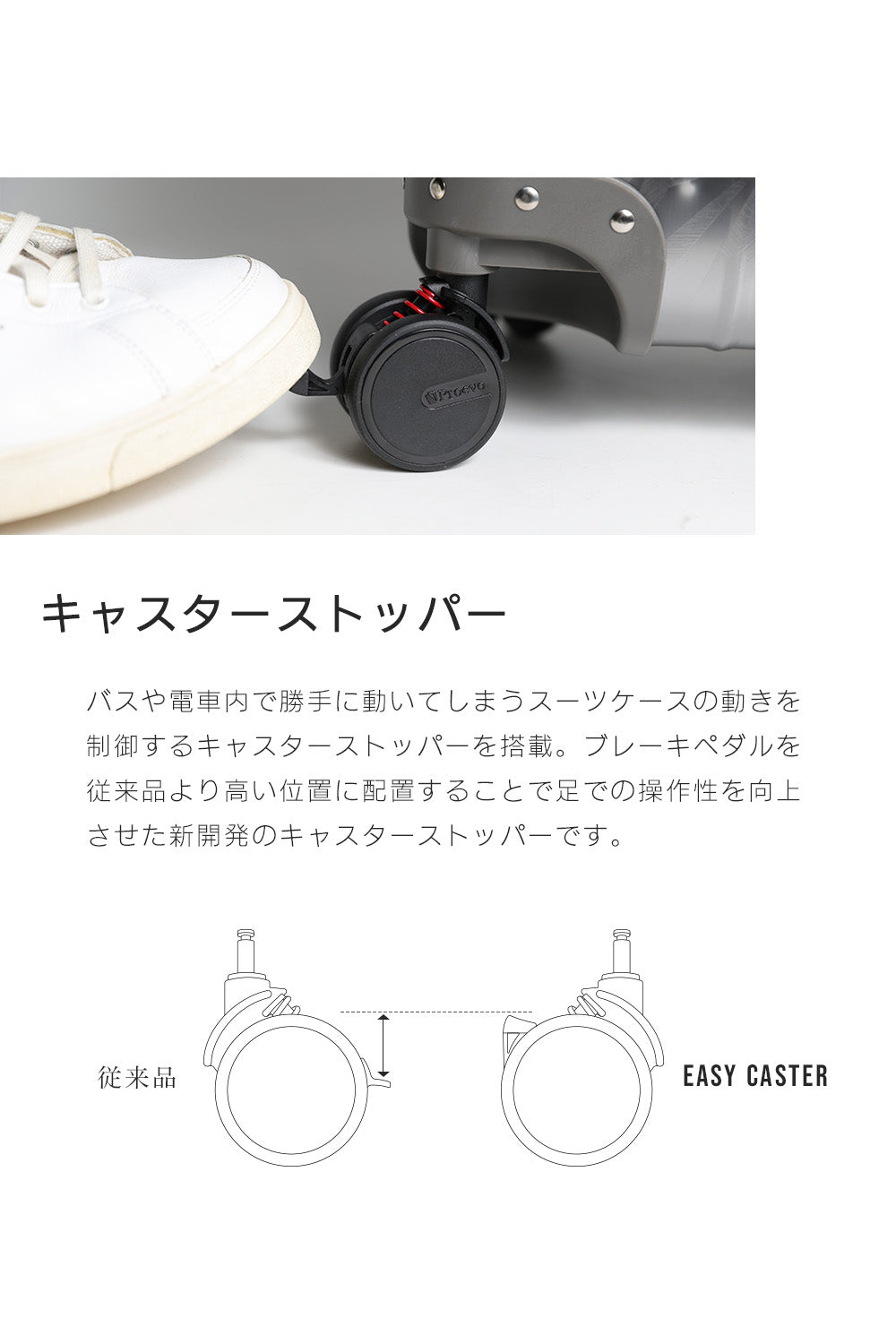 【六角軸】Proevo EASY CASTER (交換用キャスター) | ec002/ec003