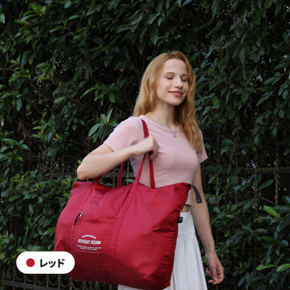 畳める旅行サブバッグ ポーチ付き 前ポケット付き ファスナー開閉 | BAG-6