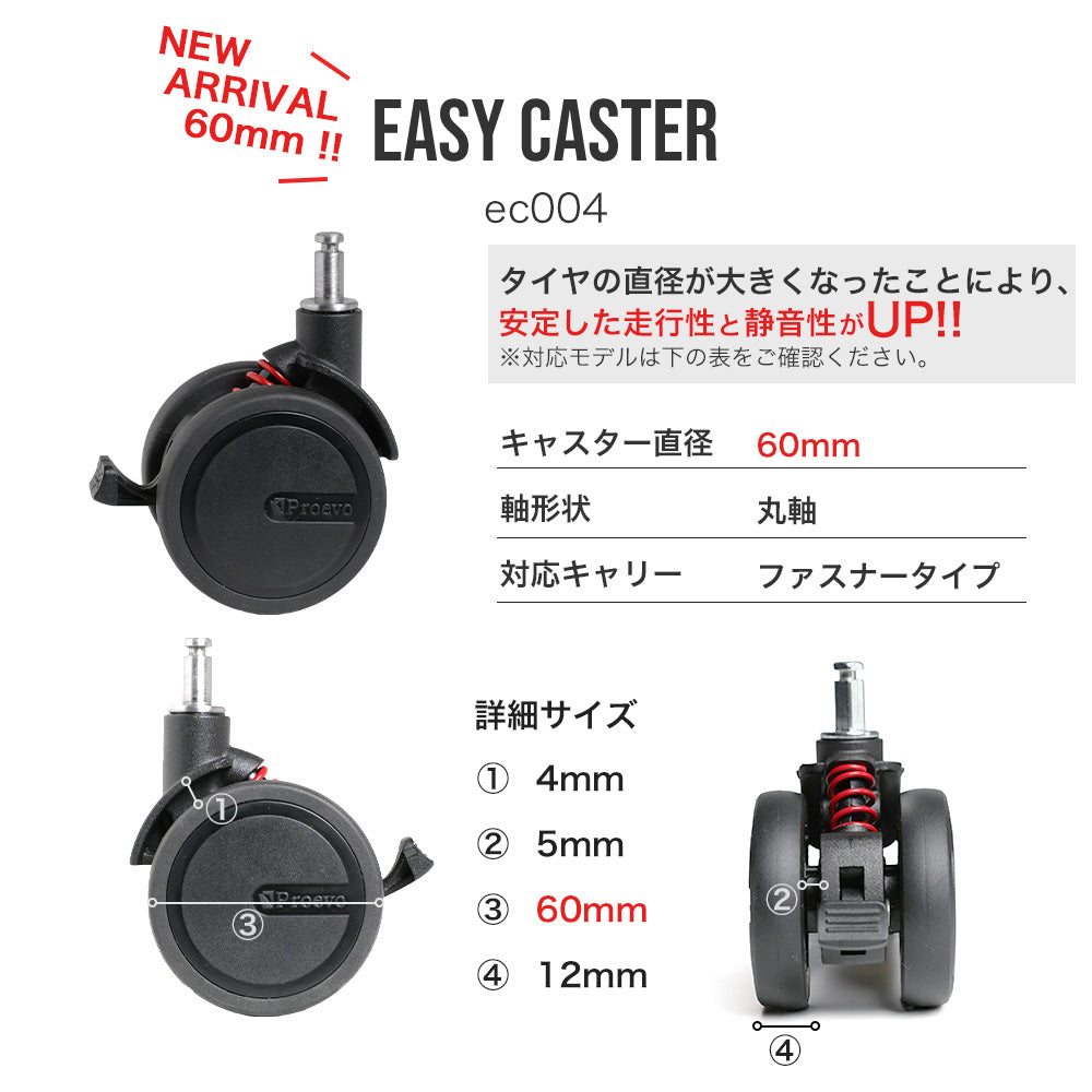 Proevo EASY CASTER (交換用キャスター) | ec001/ec002/ec003/ec004